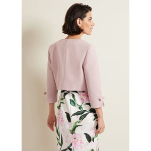 Phase Eight Zoelle Peplum Pale Pink Bow Jacket
